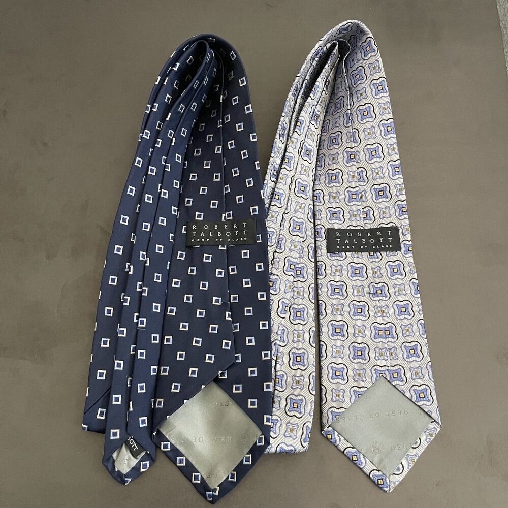Robert Talbott Best Of Class Geometric Print Silk Necktie Set Of 2 - Picture 2 of 4